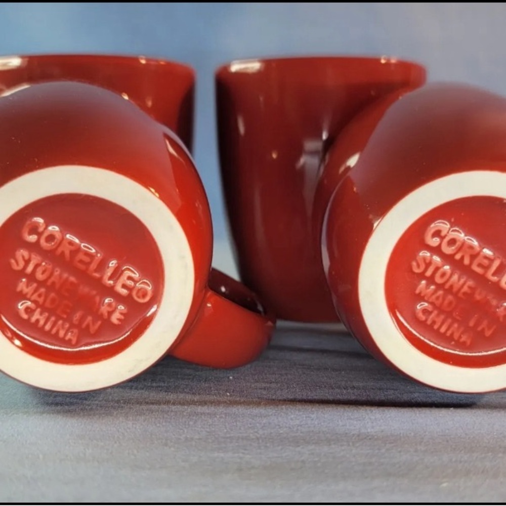 Corelle stoneware set of 4 mugs-Tea